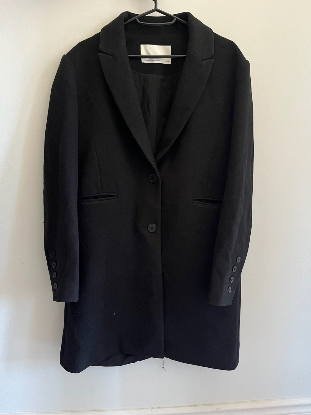 Oak & Fort Black Women's Long Blazer Coat